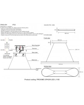 Светильник подвесной Crystal Lux PROXIMO SP42W LED L1100 BLACK-foto4