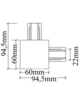 Соединитель L-образный (однофазный) для встраиваемого шинопровода Crystal Lux CLT 0.2211 03 WH-foto2