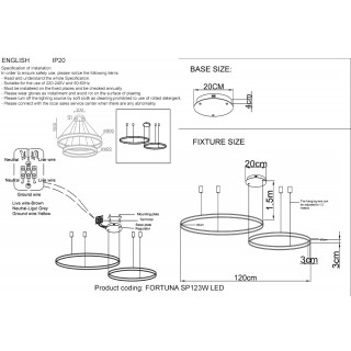 Люстра Crystal Lux FORTUNA SP123W LED BLACK-foto6