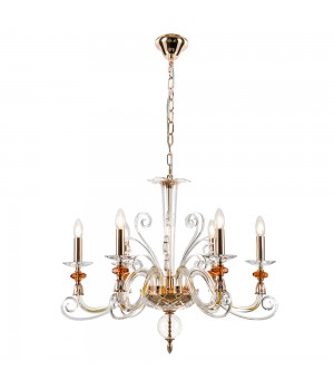 Люстра Crystal Lux CATARINA SP6 V2 GOLD/TRANSPARENT-COGNAC-foto2