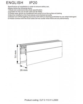 Шинопровод магнитный накладной Crystal Lux CLT 0.113 01 L2000 BL-foto2