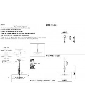 Светильник подвесной Crystal Lux ARMANDO SP4 GOLD-foto4