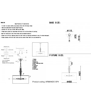 Светильник подвесной Crystal Lux ARMANDO SP4 GOLD-foto4