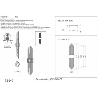 Бра Crystal Lux ATENTO AP2 BRASS/TRANSPARENTE-foto3