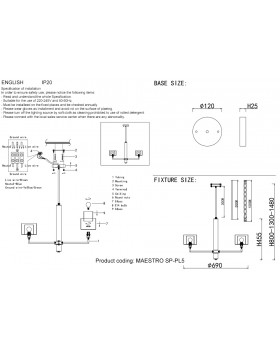 Люстры Crystal Lux MAESTRO SP-PL5 GOLD-foto2