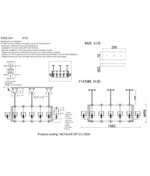 Люстры Crystal Lux NICOLAS SP12 L1600 GOLD/WHITE-foto5