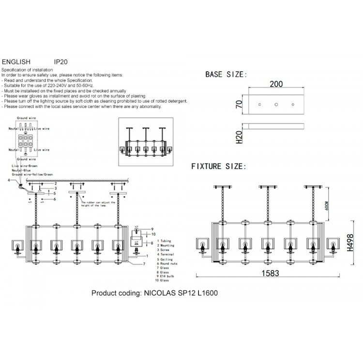 Люстры Crystal Lux NICOLAS SP12 L1600 GOLD/WHITE