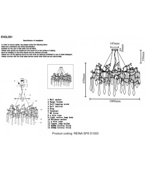 Люстра Crystal Lux REINA SP8 D1000 GOLD PEARL-foto5