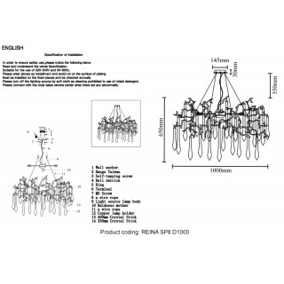 Люстра Crystal Lux REINA SP8 D1000 GOLD PEARL-foto5