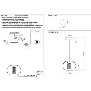 Светильник подвесной Crystal Lux BELEZA SP1 E CHROME-foto5