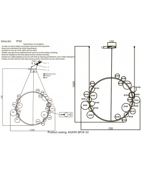 Люстра Crystal Lux AGATA SP24 V2 GOLD/TRANSPARENTE-foto5