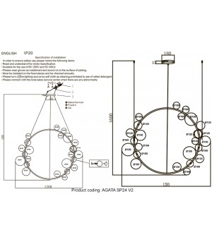 Люстра Crystal Lux AGATA SP24 V2 GOLD/TRANSPARENTE-foto5