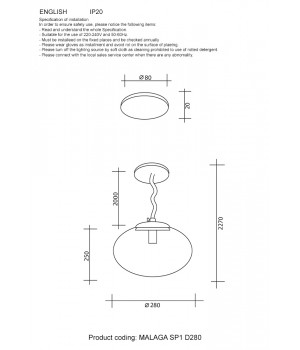 Светильник подвесной Crystal Lux MALAGA SP1 D280 COOPER-foto4