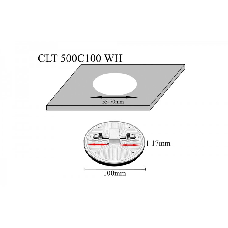 Светильник встраиваемый Crystal Lux CLT 500C100 WH 3000K