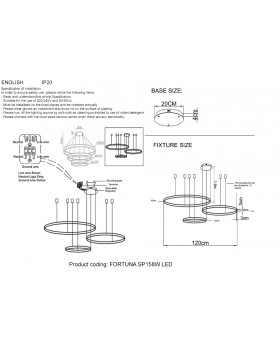 Люстра Crystal Lux FORTUNA SP158W LED BLACK-foto6