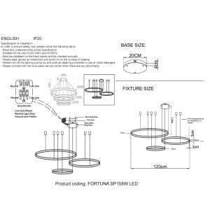 Люстра Crystal Lux FORTUNA SP158W LED BLACK-foto6