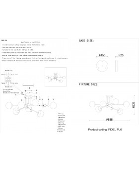 Светильник потолочный Crystal Lux FIDEL PL6 BLACK-foto3