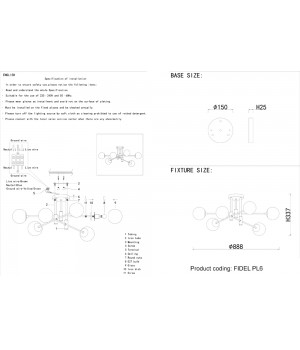 Светильник потолочный Crystal Lux FIDEL PL6 BLACK-foto3