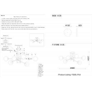 Светильник потолочный Crystal Lux FIDEL PL6 BLACK-foto3