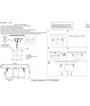 Светильник потолочный Crystal Lux CLT 017W3 D230 WH-foto2