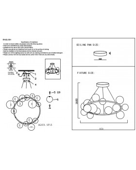 Люстра Crystal Lux AGATA SP15 BLACK/TRANSPARENTE-foto4