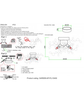 Бра Crystal Lux GARDEN AP-PL3 D400 GOLD-foto4