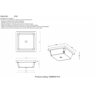 Светильник потолочный Crystal Lux DAMIAN PL4 BRASS-foto4