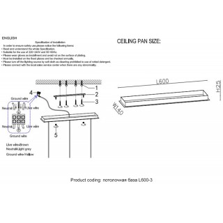 Потолочная база Crystal Lux L600-3 CHROME-foto2