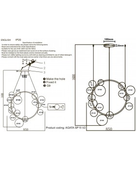 Люстра Crystal Lux AGATA SP15 V2 CHROME/TRANSPARENTE-foto4
