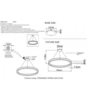 Люстра Crystal Lux FERNANDO SP88W LED D1000 BLACK/GOLD-foto2