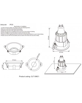 Светильник встраиваемый Crystal Lux CLT 006C1 WH-foto3