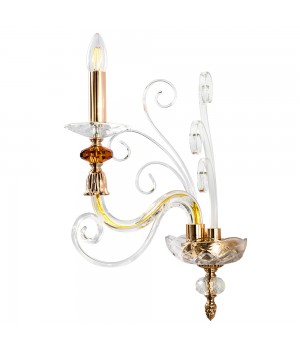 Бра Crystal Lux CATARINA AP1 V2 GOLD/TRANSPARENT-COGNAC