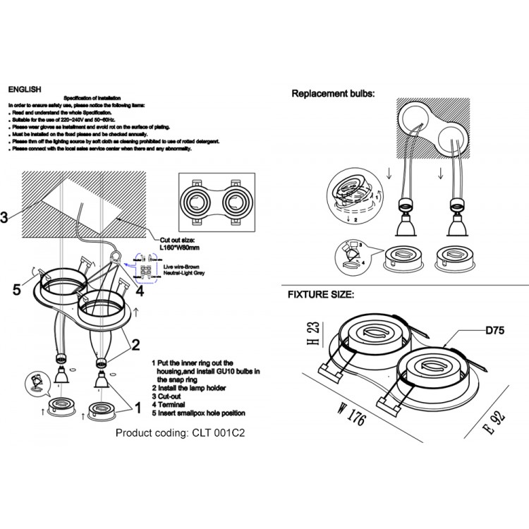 Светильник встраиваемый Crystal Lux CLT 001C2 WH