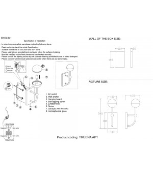 Бра Crystal Lux TRUENA AP1 NICKEL-foto5
