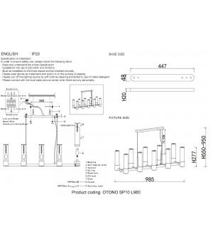 Люстра Crystal Lux OTONO SP10 L980 BRASS/TRANSPARENTE-foto5