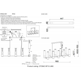 Люстра Crystal Lux OTONO SP10 L980 BRASS/TRANSPARENTE-foto5