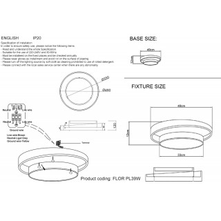 Светильник потолочный Crystal Lux FLOR PL39W LED 4000K GR-foto3