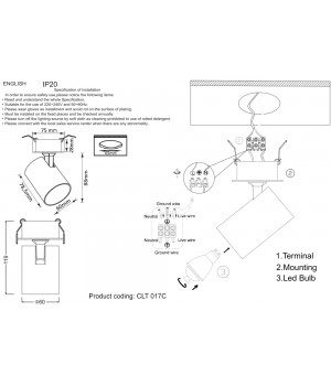 Светильник встраиваемый Crystal Lux CLT 017C BL-GO-foto3