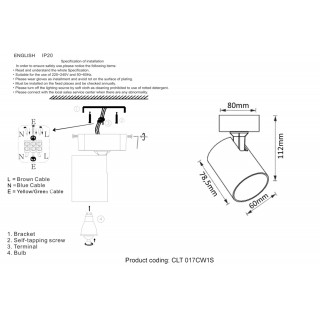 Светильник потолочный Crystal Lux CLT 017CW1S BL-GO-foto3