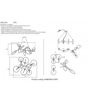 Люстра Crystal Lux ARMONICA SP8 BLACK/BRASS V2-foto3