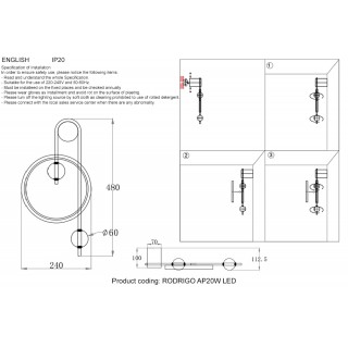 Бра Crystal Lux RODRIGO AP20W LED BLACK/GOLD-foto6