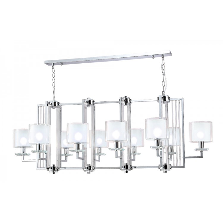 Люстры Crystal Lux NICOLAS SP10 L1300 NICKEL/WHITE