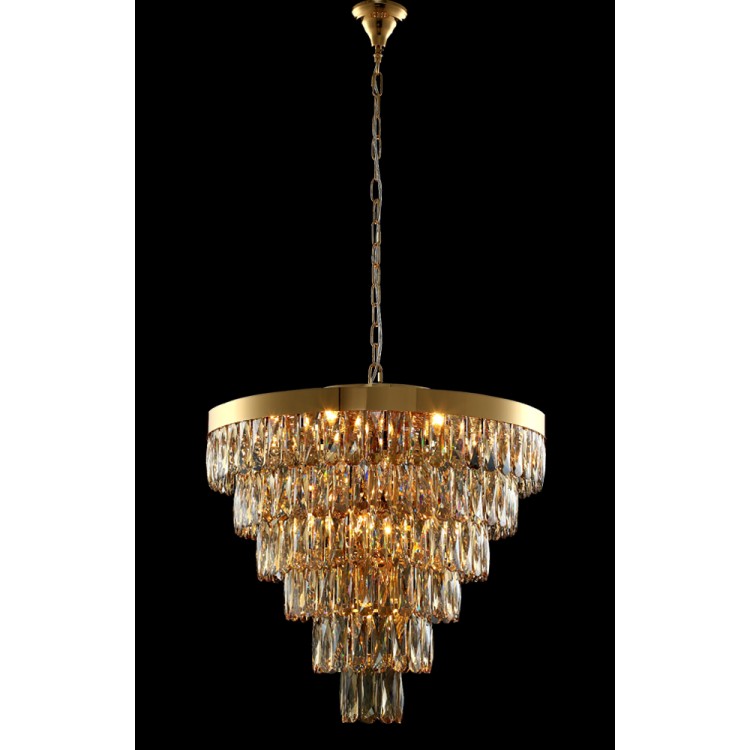 Люстра Crystal Lux ABIGAIL SP-PL15 D620 GOLD/AMBER