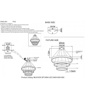 Люстра Crystal Lux MUCHOS SP158W LED D400+600+800 GOLD-foto4
