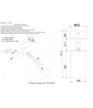 Светильник потолочный Crystal Lux CLT 015CW1R BL-GO-foto3