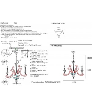 Люстра Crystal Lux CATARINA SP6 V2 GOLD/TRANSPARENT-COGNAC-foto5