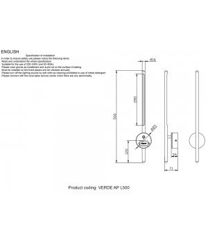 Поворотный настенный светильник Crystal Lux VERDE AP L500 GOLD-foto5