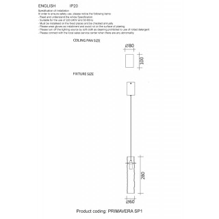 Светильник подвесной Crystal Lux PRIMAVERA SP1 GOLD-foto5