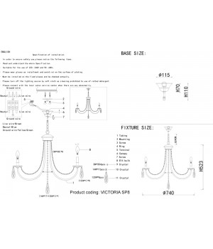 Люстра Crystal Lux VICTORIA SP8 GOLD/AMBER-foto3