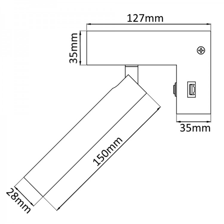 Бра Crystal Lux CLT 228W USB WH